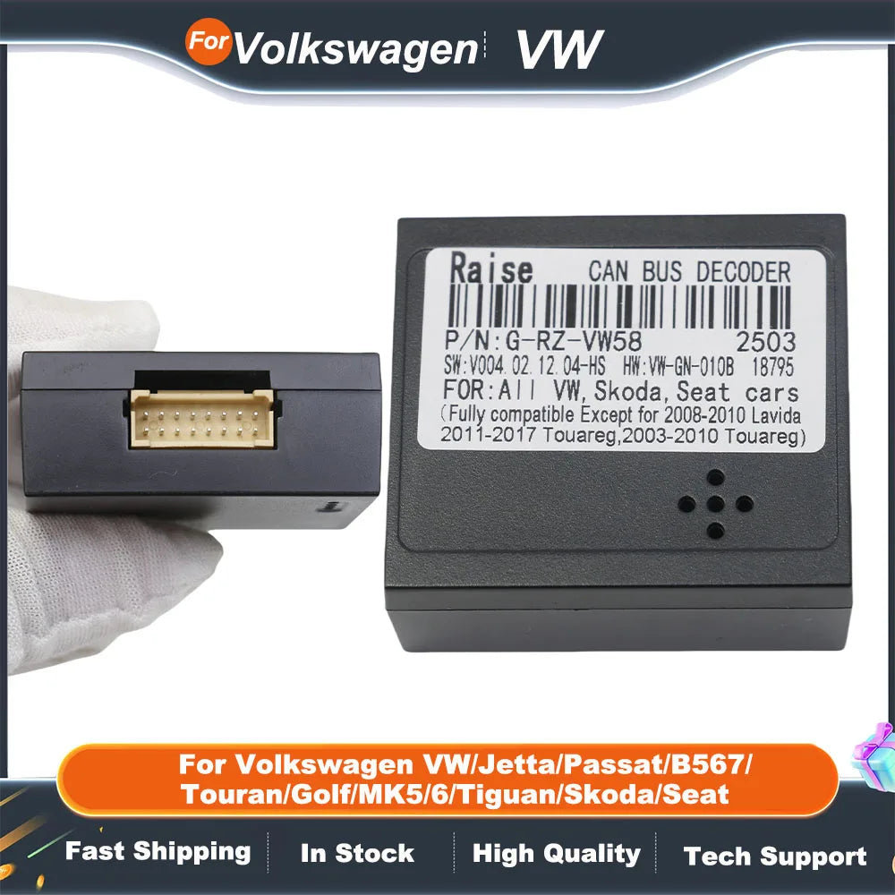 Canbus box RP5-VW-001/ VW-RZ-58 16 Pin Adaptor For Volkswagen VW/Jetta/Passat/B567/Touran/Golf/MK5/6/Tiguan/Skoda/Seat