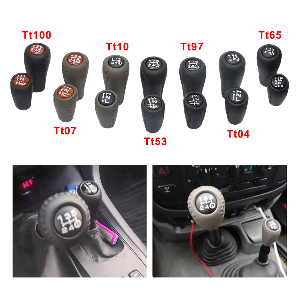 Real Leather For Toyota Prado LC120 Land Cruiser  2003-2009 Car 5 Speed MT Gear Shift Knob Transmission+Transfer