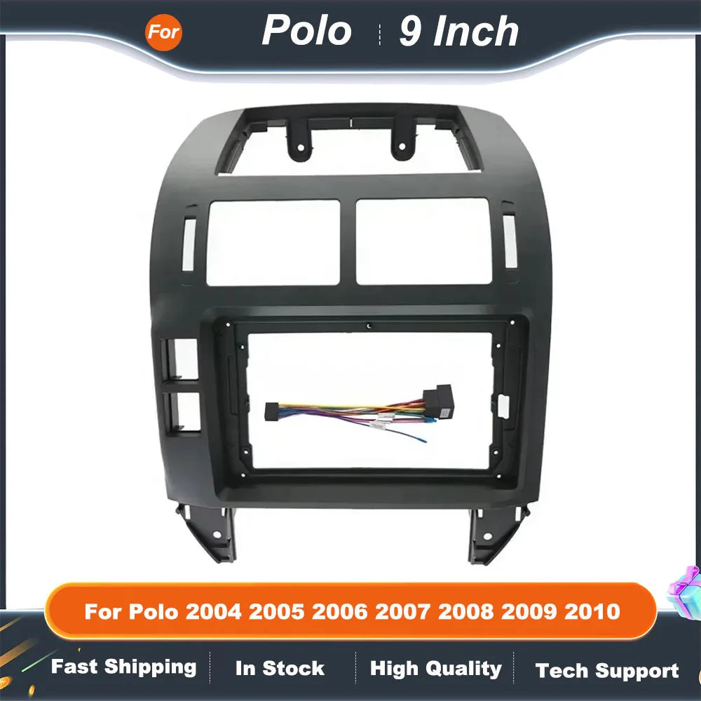 9inch Car Radio Fascia Frame Kit for VW Polo 2004 2005 2006 2007 2008 2009 2010 Android Multimedia Navigation Dash Panel Adapter