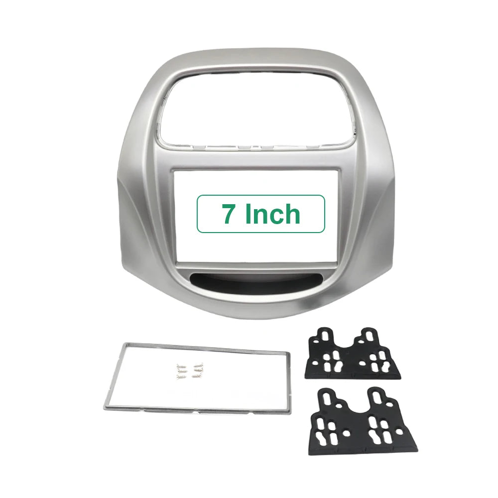 7inch Car Stereo Frame Double 2 Din Fascia for Daewoo Matiz Chevrolet Spark Baic Beat 2018+ Radio Frame Dash Trim Kit Panel