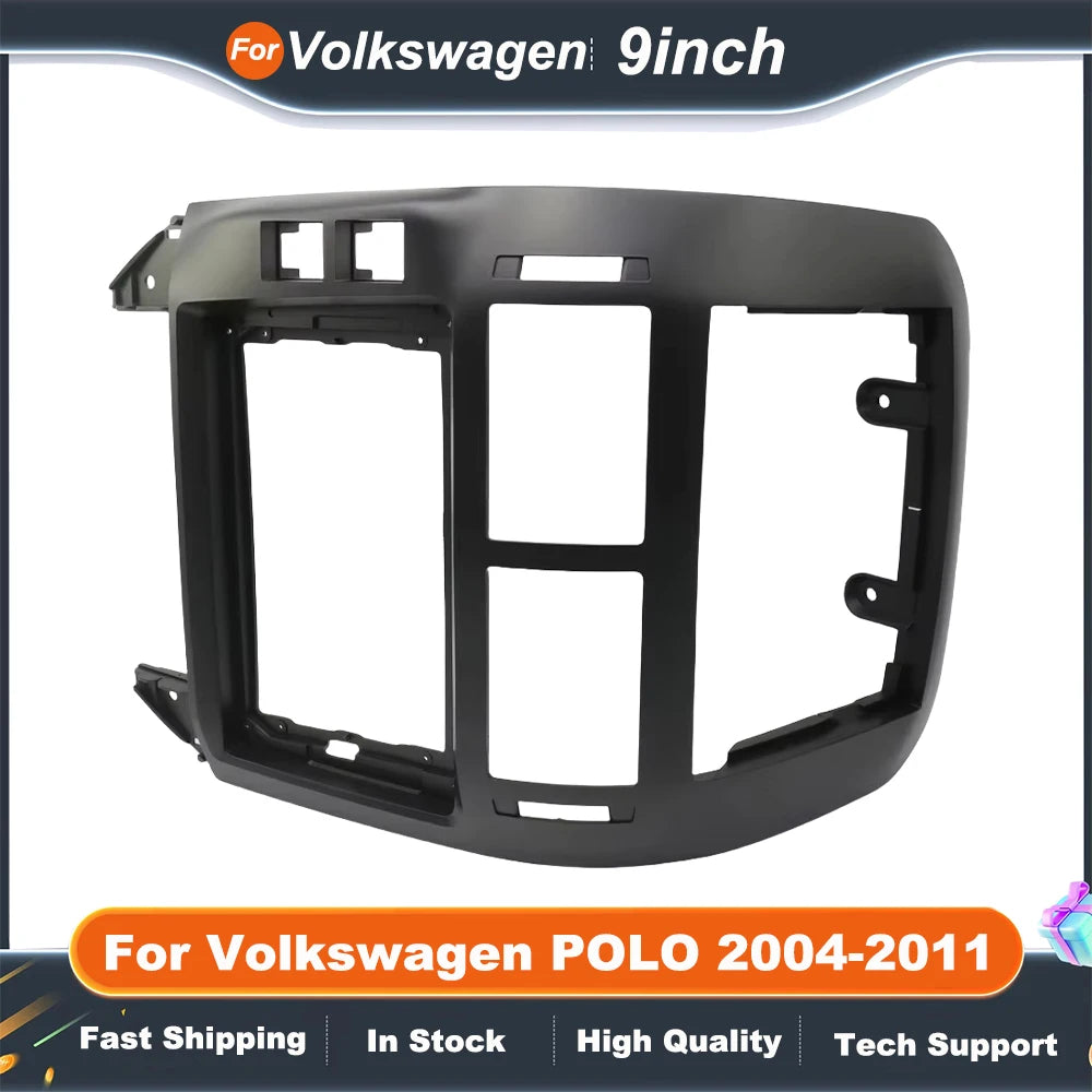 9 Inch Car Audio Fascia Panels For Volkswagen POLO 2004-2011 Frame Android 2Din MP5 Player Stereo Panel