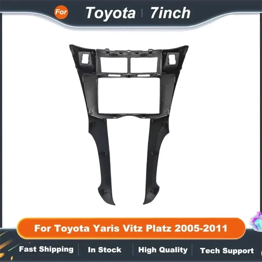 7 Inch 2 Din Car Audio Fascia Panels Trim Kit Of Dashboard For Toyota Yaris Vitz Platz 2005-2011 Dvd Player Installation Bezel