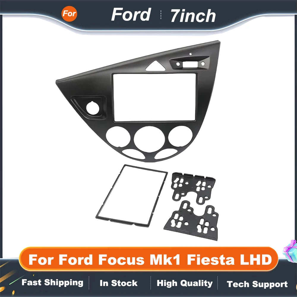 7 Inch Car Radio Fascias For Ford Focus Mk1 Fiesta LHD Android GPS MP5 Stereo Player 2 Din Panel Dash Frame Installat