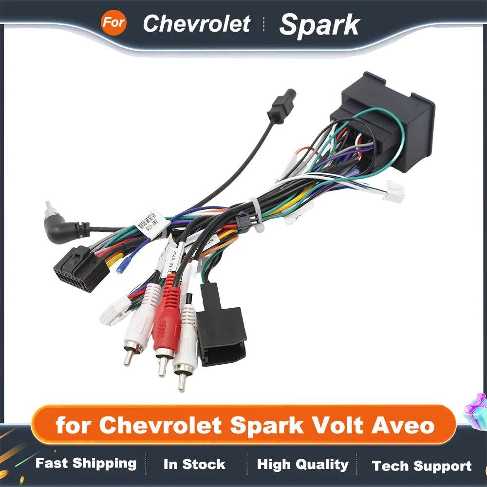 44Pin Radio Wiring Harness Adapter 16 Pin Plug Auxiliary Audio Connector Car Android Cable for Chevrolet Spark Volt Aveo