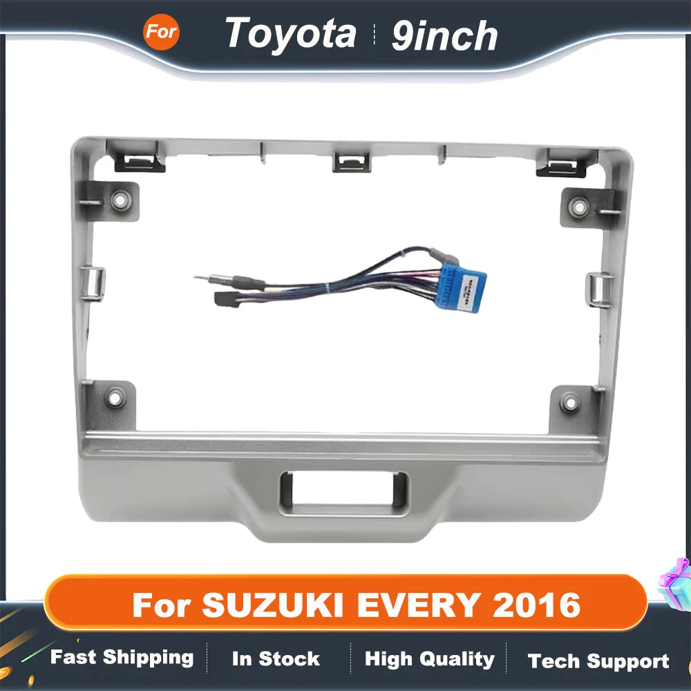 9 Inch car multimedia frame Kits Cable Fascia Panel For SUZUKI EVERY 2016 Android Big Screen Audio Fascias