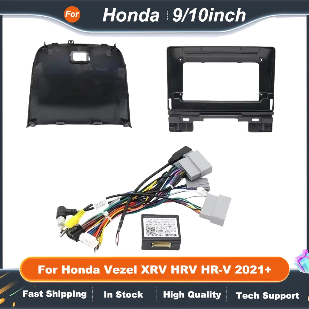 9 Inch 10 Inch car stereo panel Adapter Canbus Box Decoder For Honda Vezel XRV HRV HR-V 2021+ Android Radio Dash Fitting Panel K