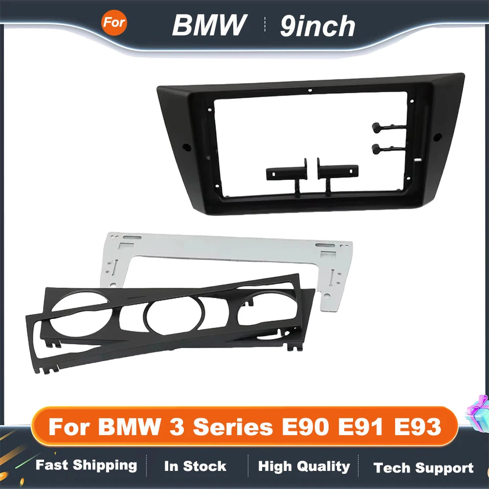 9 Inch Big Screen Car Radio Fascia Adapter For BMW 3 Series E90 E91 E93 2Din CD/DVD Player Fitting Panel Kit