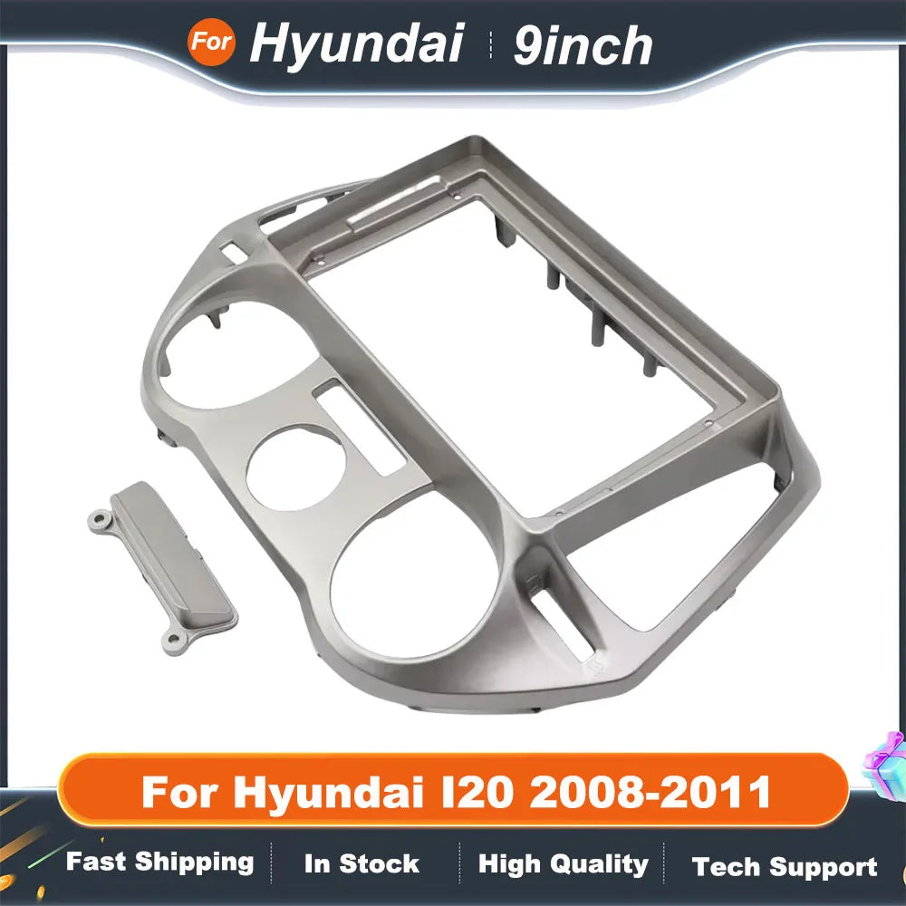 9 Inch Car Fascia Frame Cable For Hyundai I20 2008-2011 Android Big Screen Radio Dash Fitting Panel Kit