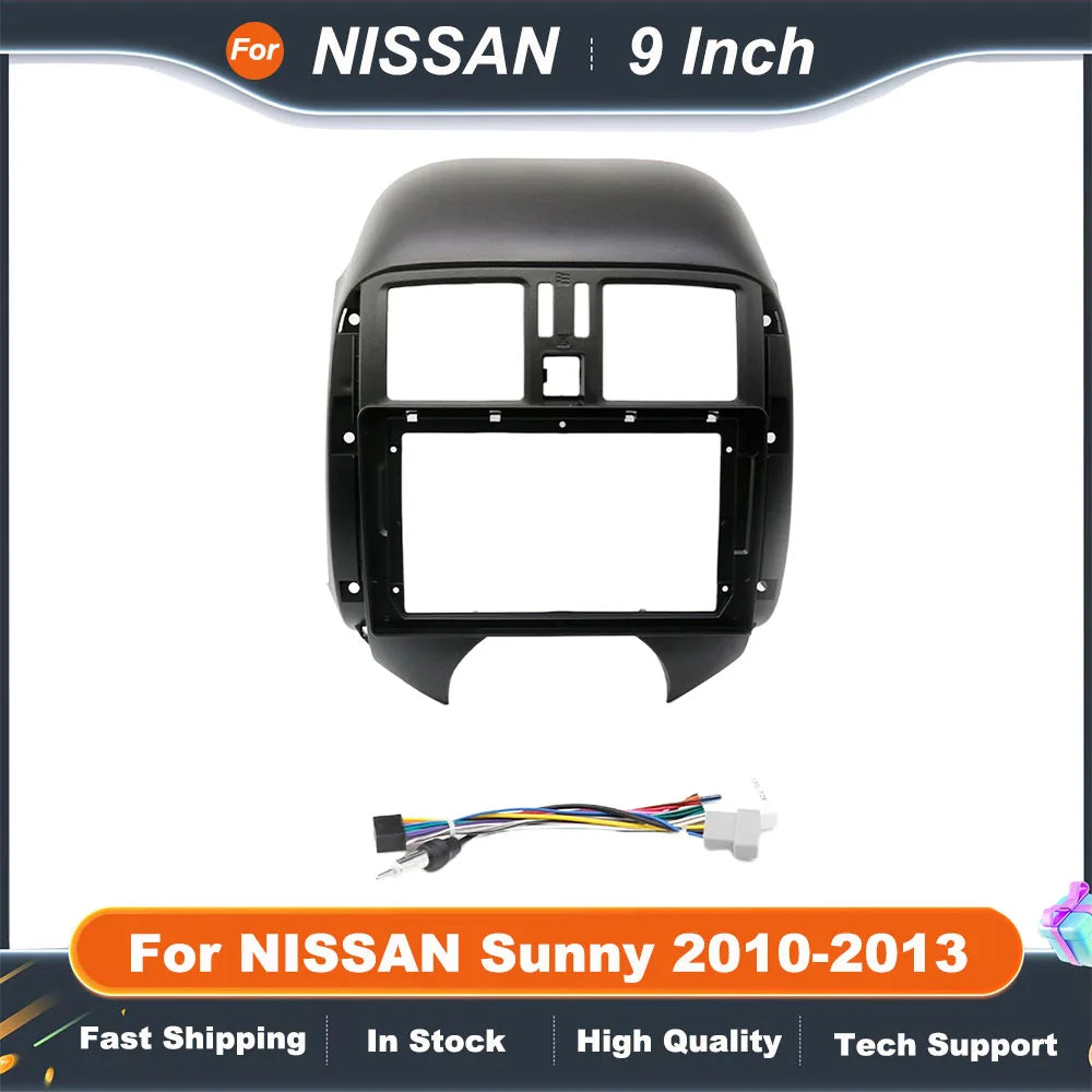 9 Inch 2 Din Car Radio Fascia Panel Frame For NISSAN Sunny 2010-2013 Installation DVD GPS Mp5 Plastic Dash Mount Kit