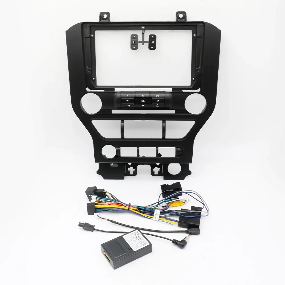 For Ford Mustang 2015-2018 9 Inch Car Fascia Frame Adapter Canbus Box Android Radio Dashboard Fitting Panel Kit Face Plate