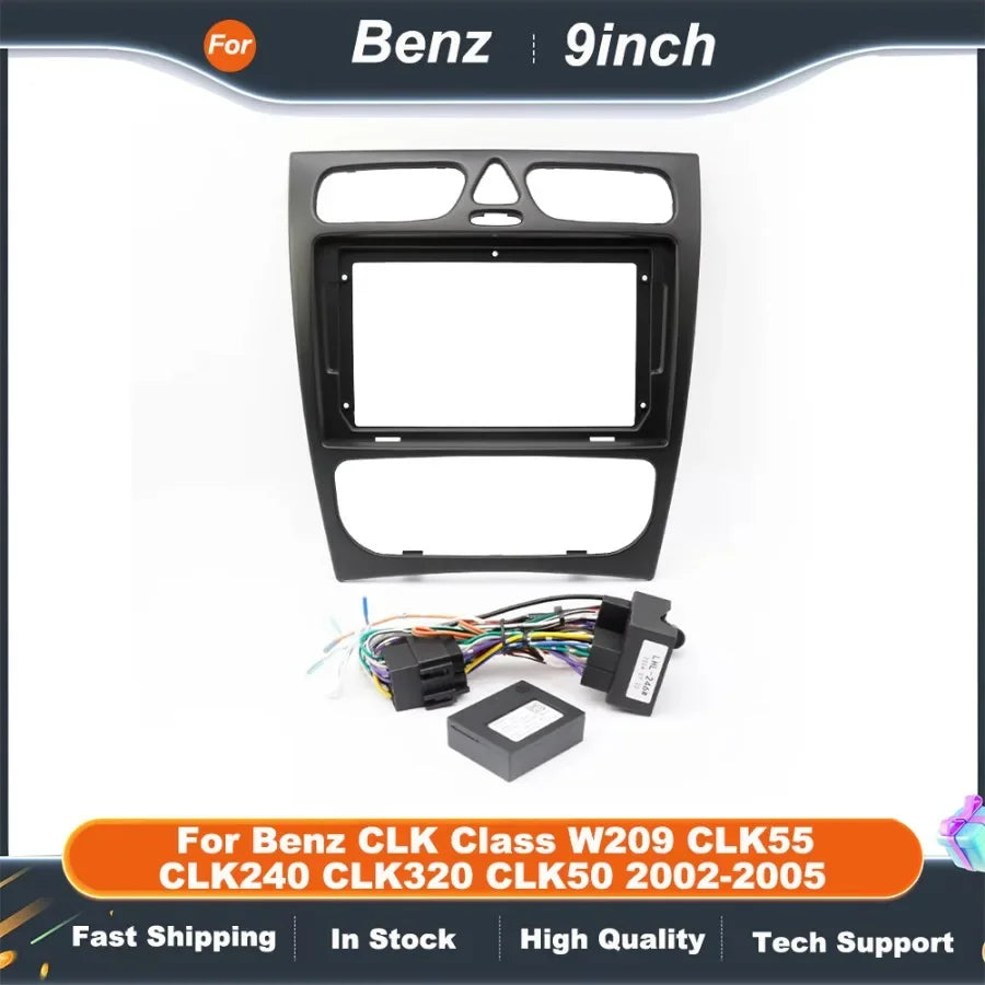 9 Inch Car Radio Frame For Benz CLK Class W209 CLK55 CLK240 CLK320 CLK50 2002-2005 Adapter Canbus Box Decoder Fitting Panel Kit