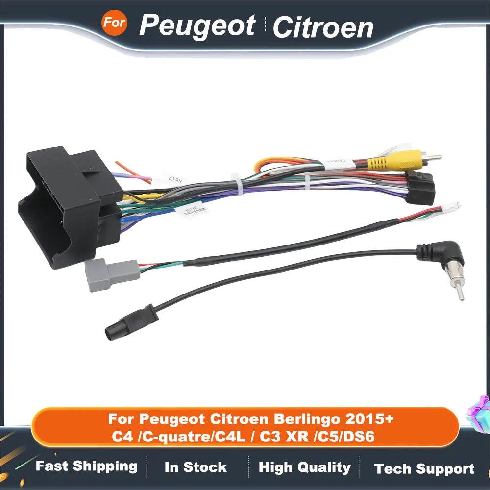 Raise PSA-RZ-15 Canbus Box 16 Pin Car Stereo Android Harness For Peugeot Citroen Berlingo 2015+ C4 /C-quatre/C4L / C3 XR /C5/DS6