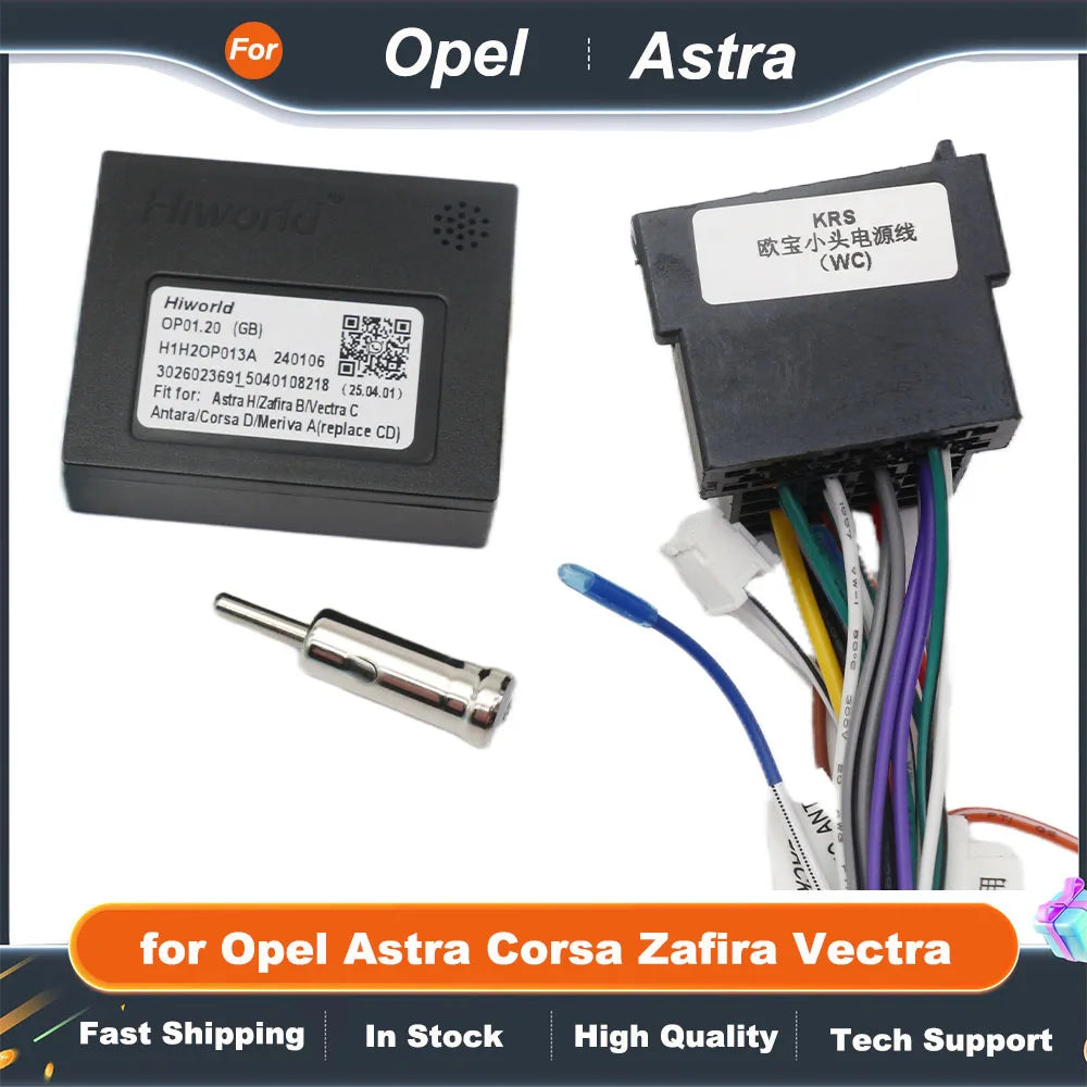 Radio ISO Wiring Harness CAN Bus Decoder 16 Pin Connector Car Android Cable Adapter for Opel Astra Corsa Zafira Vectra