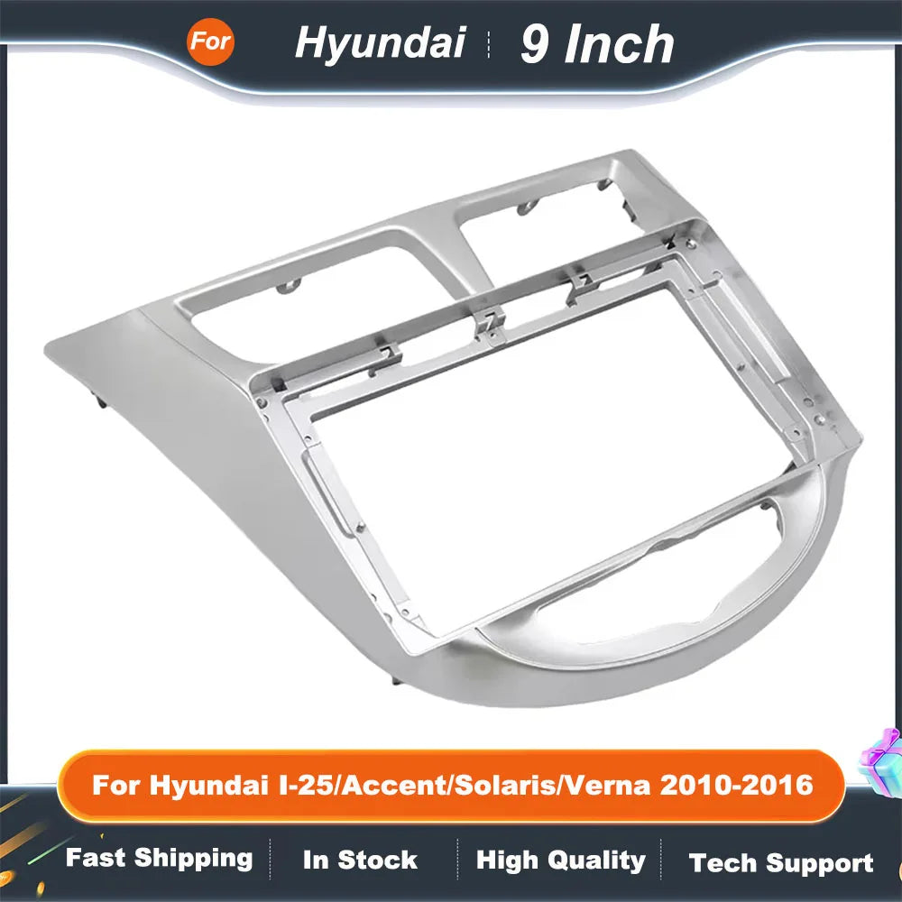 9 inch Car Radio Fascia Frame for Hyundai I-25 Accent Solaris Verna 2010-2016 Android 2Din MP5 Stereo Panel Dash Kit