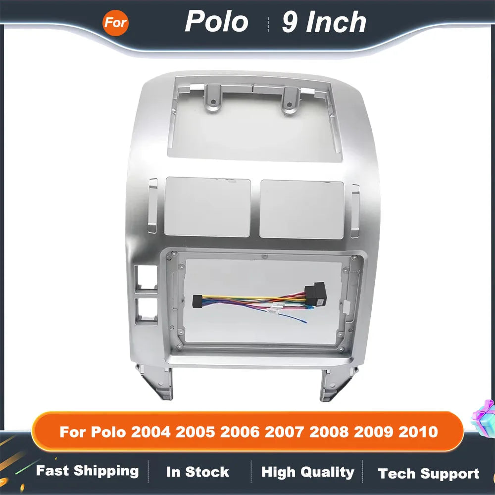 9inch Car Radio Fascia Frame Kit for VW Polo 2004 2005 2006 2007 2008 2009 2010 Android Multimedia Navigation Dash Panel Adapter
