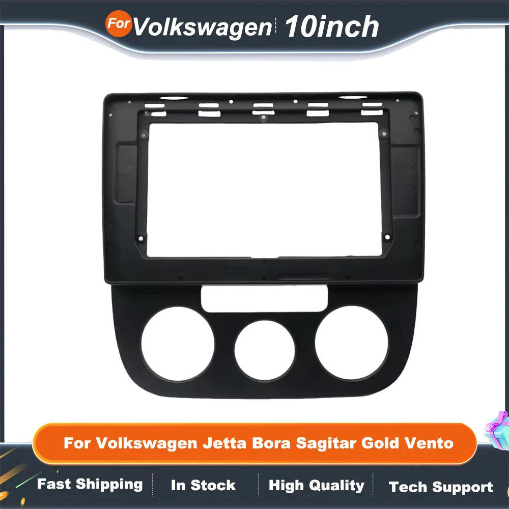10 Inch Car Frame Fascia  For Volkswagen Jetta Bora Sagitar Gold Vento Adapter Canbus Box Android Radio Dash Fitting Panel Kit