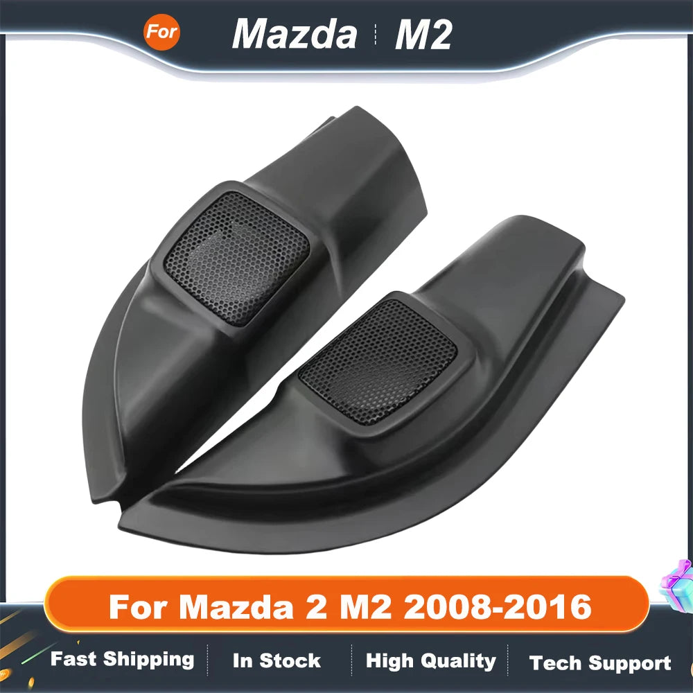 2PCS For Mazda 2 M2 2008-2016 Car Tweeter Refitting Audio Door Angle Gum Speaker Cover Boxes Mounts