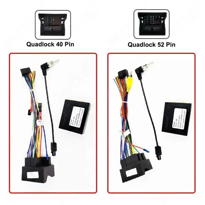 Radio Panel Frame for VW Polo 2012 to 2017, Quadlock Wiring Harness Adapter, CAN Bus Decoder, for 16 Pin 9" Android Multimedia