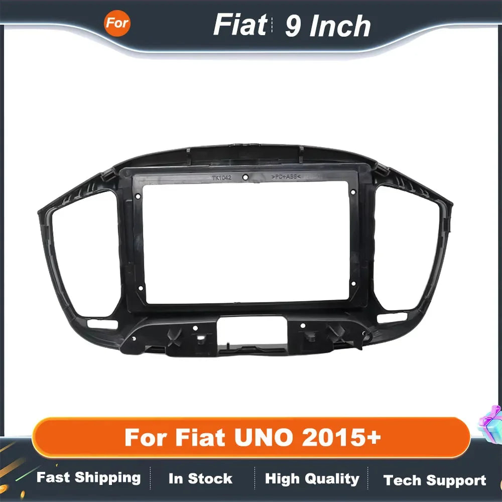9 Inch Car Radio Fascia Frame for Fiat UNO 2015+ Android Dash Panel Kit with Canbus Box  Installation Adapter
