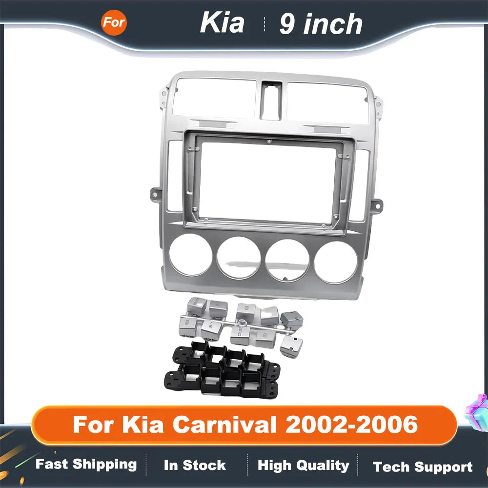 9 Inch Car Frame Fascia Adapter For Kia Carnival 2002-2006 Canbus Box Decoder Android Radio Audio Dash Fitting Panel Kit