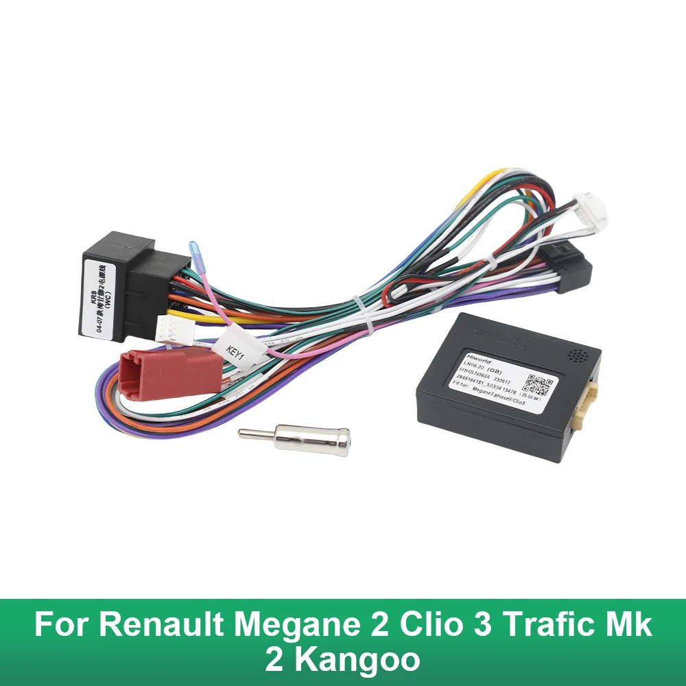 CAN Bus Decoder 16 Pin to ISO Radio Harness Adapter Car Android Wiring Cable for Renault Megane 2 Clio 3 Trafic Mk2 Kangoo