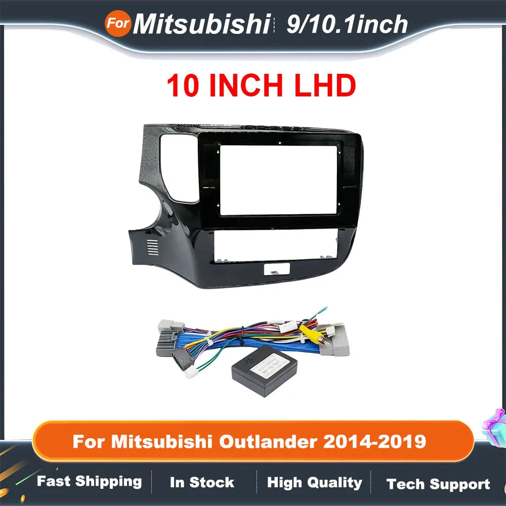 9/10.1 Inch 2 Din Car Stereo Radio Fascia Panel For Mitsubishi Outlander 2014-2019 Android Audio Frame Cover Trim Kit Face Bezel