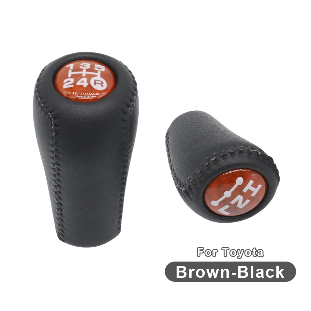 Real Leather For Toyota Prado LC120 Land Cruiser  2003-2009 Car 5 Speed MT Gear Shift Knob Transmission+Transfer
