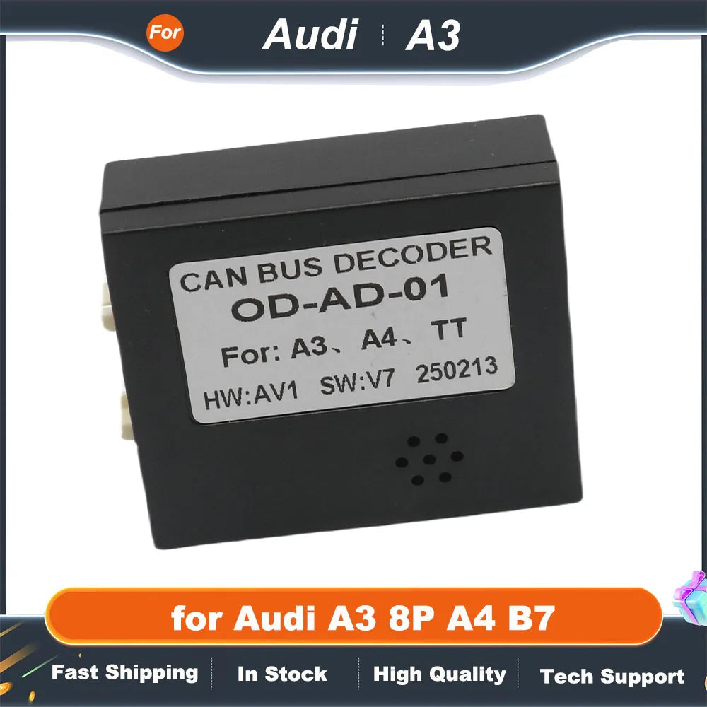 ISO Harness Adapter CAN Bus Decoder 16 Pin Plug Connector RCA Audio Car Android Head Unit Wiring Cable for Audi A3 8P A4 B7