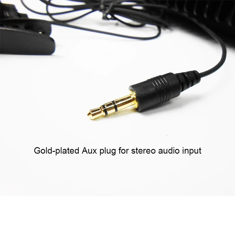 External Microphone Car Bluetooth Handsfree Kit 1.5 Meters Clip-on Gold-plated 3.5mm Aux Mic MIC15S 4-segment plug