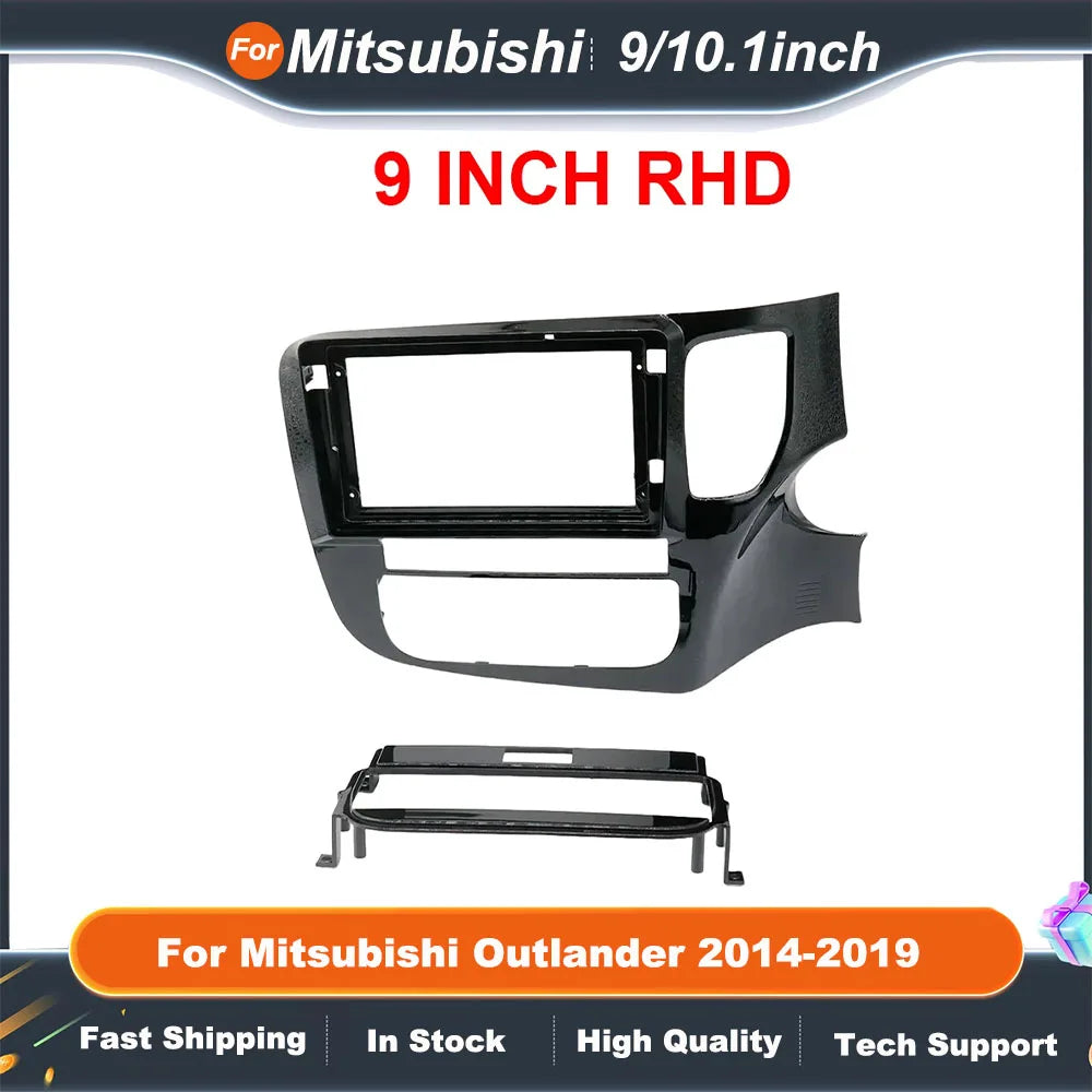 9/10.1 Inch 2 Din Car Stereo Radio Fascia Panel For Mitsubishi Outlander 2014-2019 Android Audio Frame Cover Trim Kit Face Bezel