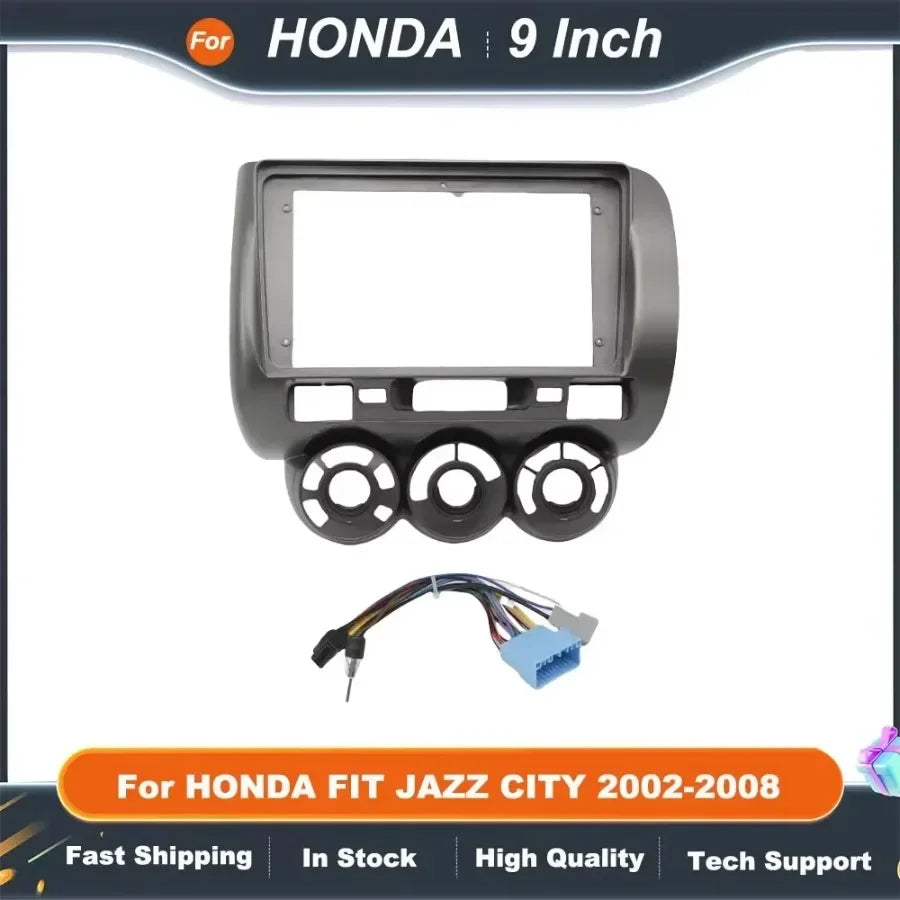 9 Inch Car Radio Fascia Android Dash Frame Fitting Kit for HONDA FIT JAZZ CITY 2002-2008 Radio Fascia Installation Kit