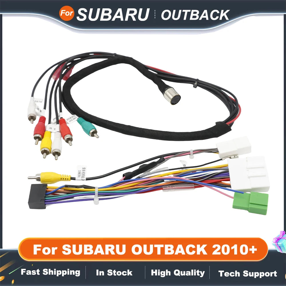 16PIN Car Radio Cable with For SUBARU OUTBACK 2010+ Cable POWER WIRE Android