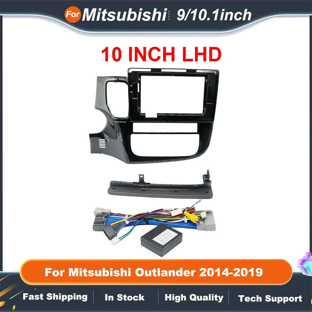 9/10.1 Inch 2 Din Car Stereo Radio Fascia Panel For Mitsubishi Outlander 2014-2019 Android Audio Frame Cover Trim Kit Face Bezel