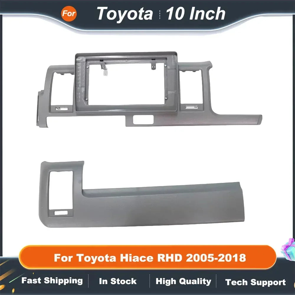 10 Inch Car Radio Fascia Frame for Toyota Hiace RHD 2005-2018 Android Dash Fitting Panel Kit Big Screen Audio Adapter