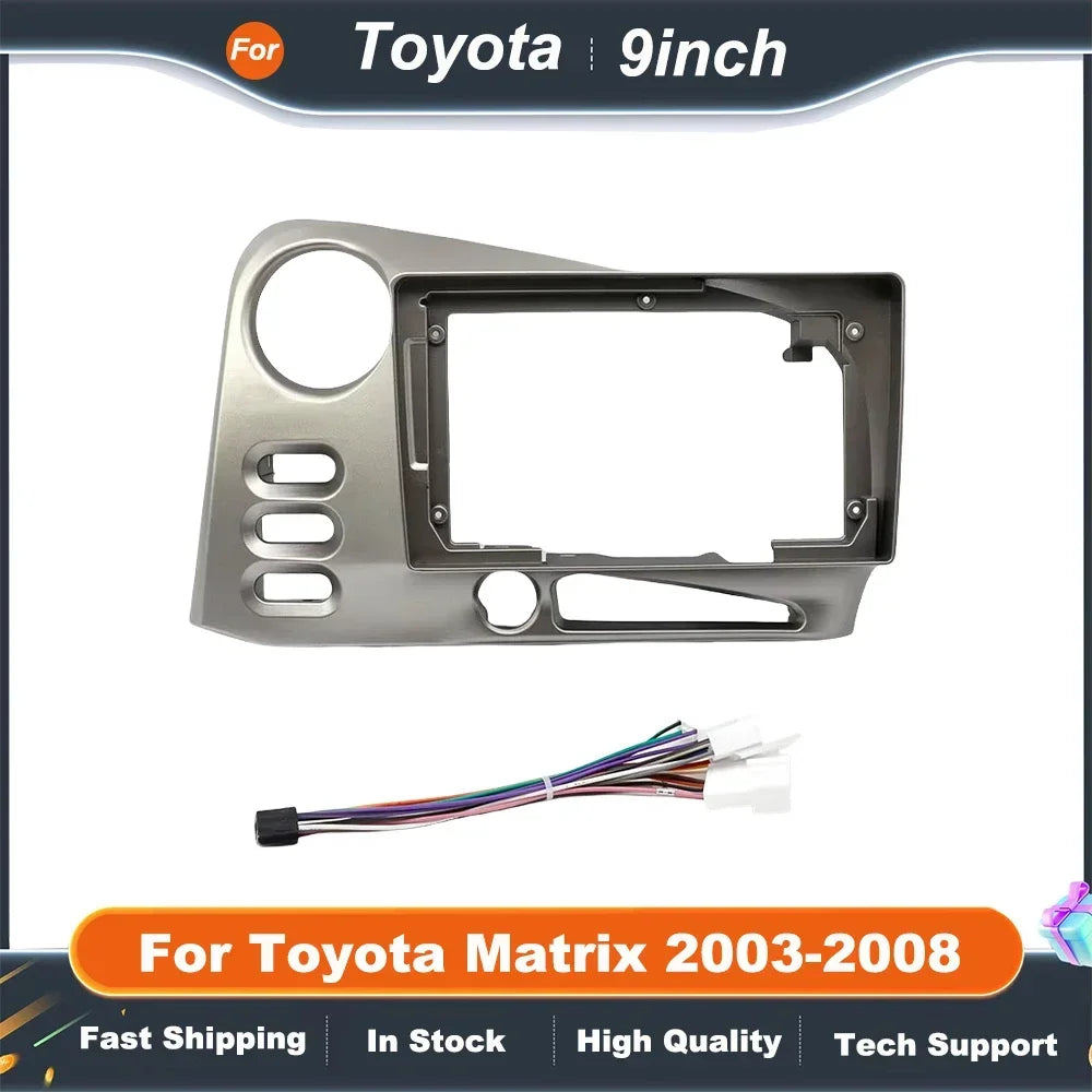 9 Inch Car Frame Fascia Adapter For Toyota Matrix 2 E140 Pontiac Vibe Android Radio Dash Fitting Panel Kit