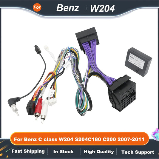 Canbus Box OD-BENZ-03 For Mercedes Benz C class W204 S204 C180 C200 2007-2011 Android 2 Din 16 PIN Wiring Harness Power Cable