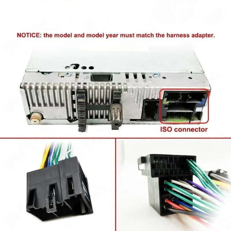 Wiring Harness Adapter CAN Bus Decoder with Dashboard Panel Frame for Megane Mk2 2005 to 2008, for 2 Din 9" Android Multimedia