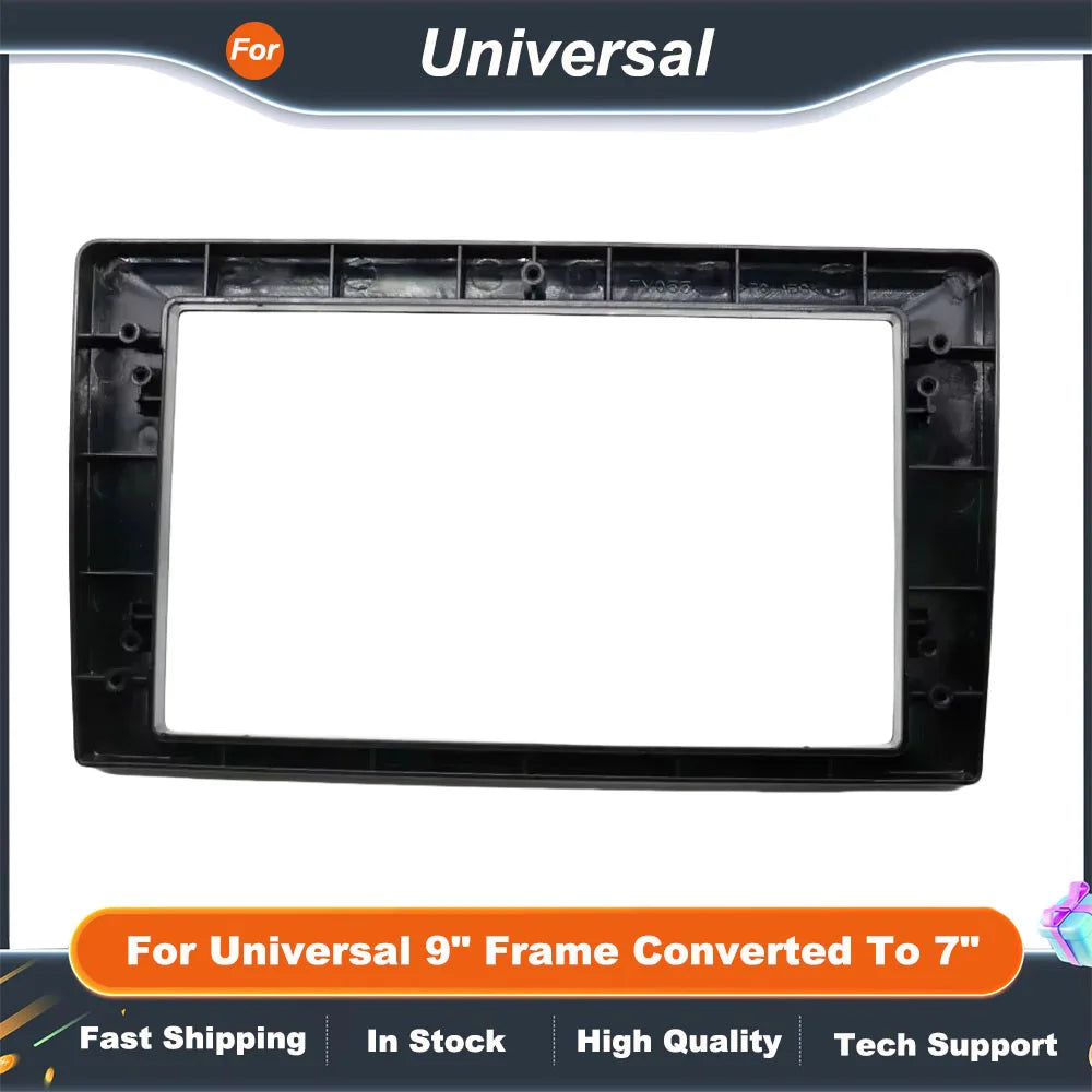 9" to 7" Car Radio Fascia Frame Adapter Universal Stereo Dash Panel Conversion Kit for 2DIN Car Audio System