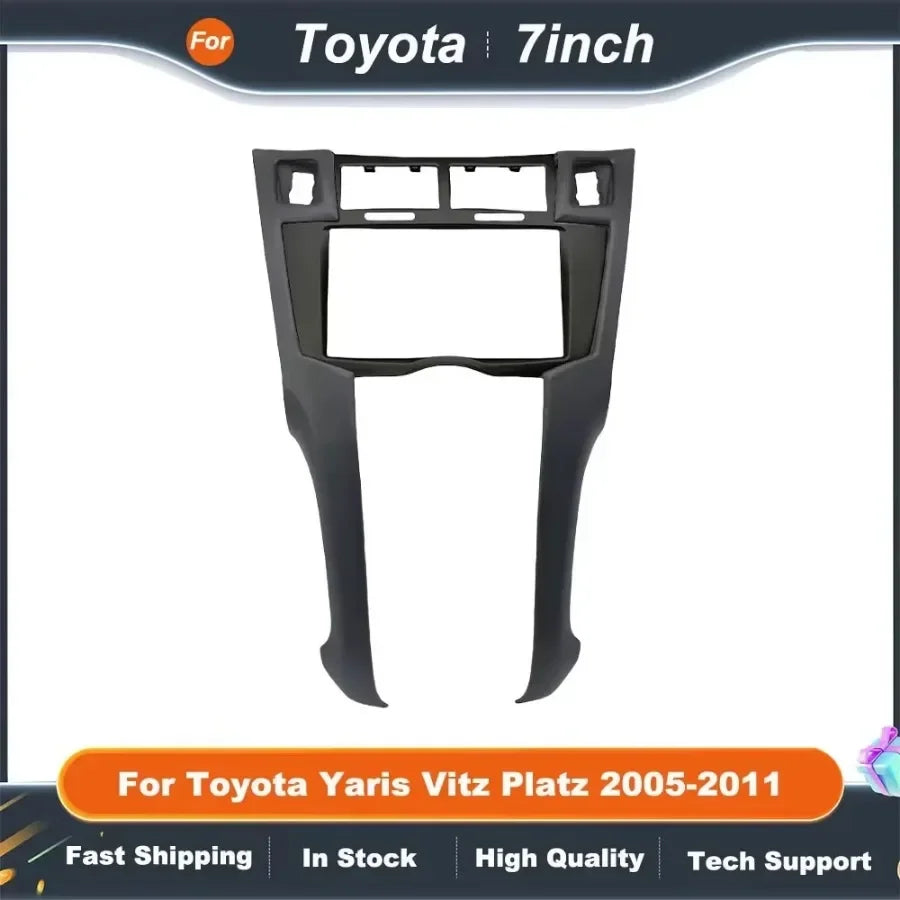 7 Inch 2 Din Car Audio Fascia Panels Trim Kit Of Dashboard For Toyota Yaris Vitz Platz 2005-2011 Dvd Player Installation Bezel