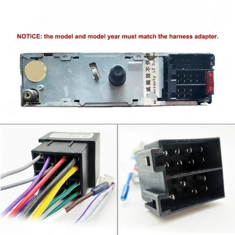 Wiring Harness Adapter with CAN Bus decoder, 2 Din 9 inch Android Radio Panel Frame for Peugeot 206 1998 - 2006, 16 Pin Cable