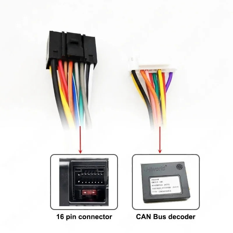 2DIN 9" Dashboard Panel Frame for BMW 3 E46 1999-2004, Wiring Harness Adapter, CAN Bus  Decoder, for 16 Pin Android Radio System