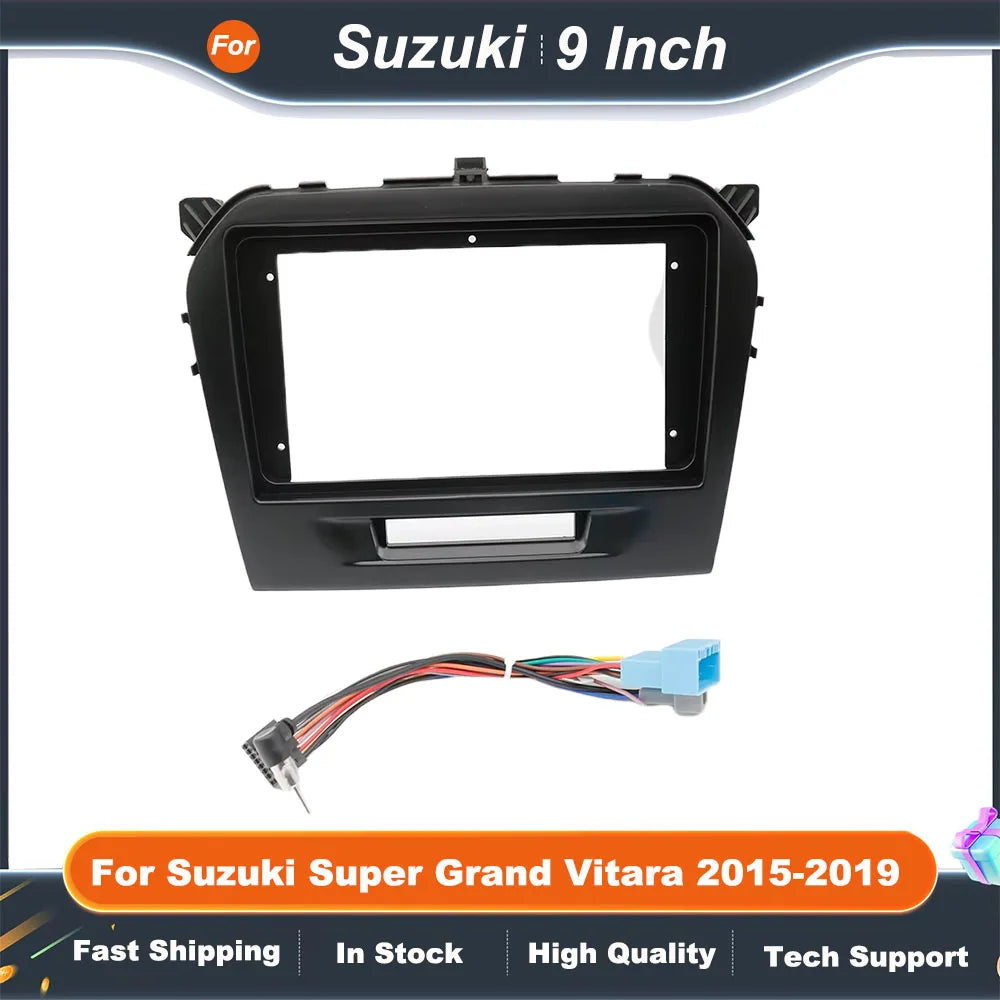 9 Inch Car Radio Fascia Frame for Suzuki Grand Vitara 2015-2019 Android Stereo Dashboard Panel Kit  Adapter Installation