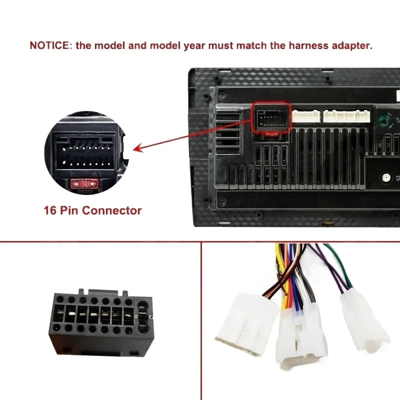 Radio Wiring Harness Adapter 16 Pin Connector Plug 10 Pcs Wholesale Cable for Toyota Corolla Camry RAV4 Hilux Land Cruiser Yaris