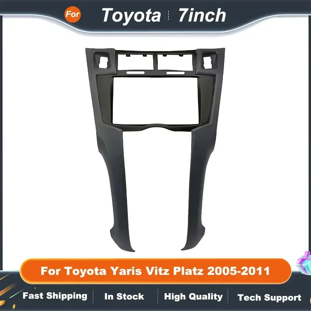 7 Inch 2 Din Car Audio Fascia Panels Trim Kit Of Dashboard For Toyota Yaris Vitz Platz 2005-2011 Dvd Player Installation Bezel