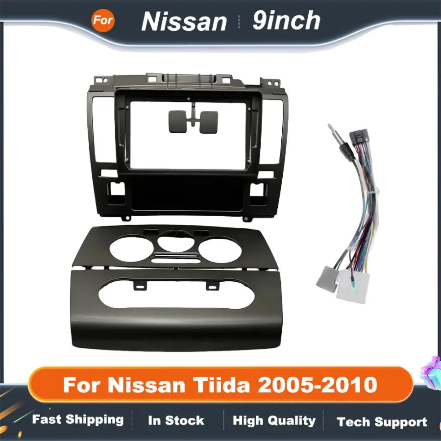 9" Universal Android Head Unit Frame Kit for Nissan Tiida 2005-2010  Dashboard Fascia Adapter Panel