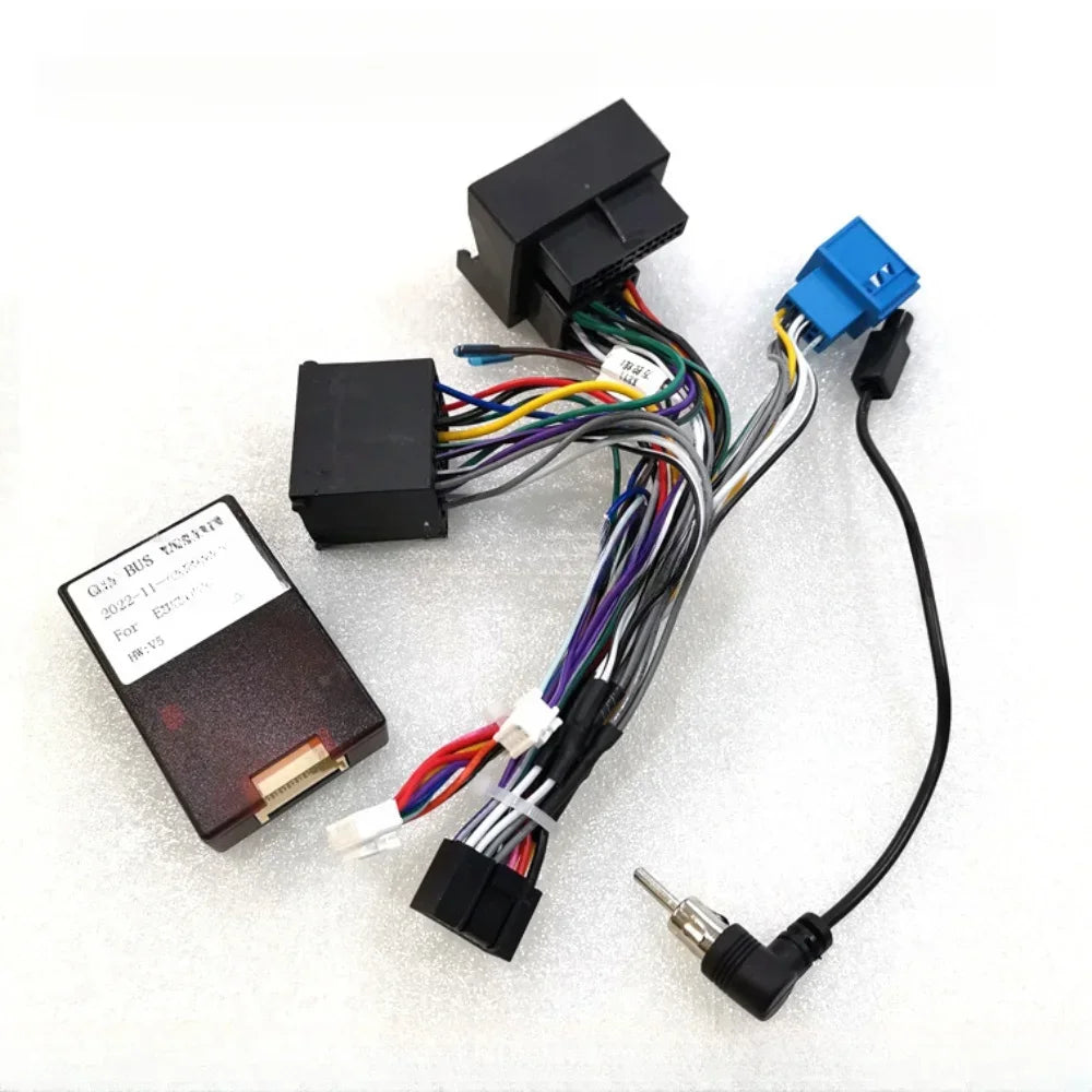 Car 16 Pin Wiring Harness Adapter Decoder For BMW E46 E39 E53 X5 3/5 Series Android Radio Power Cable With Canbus Box