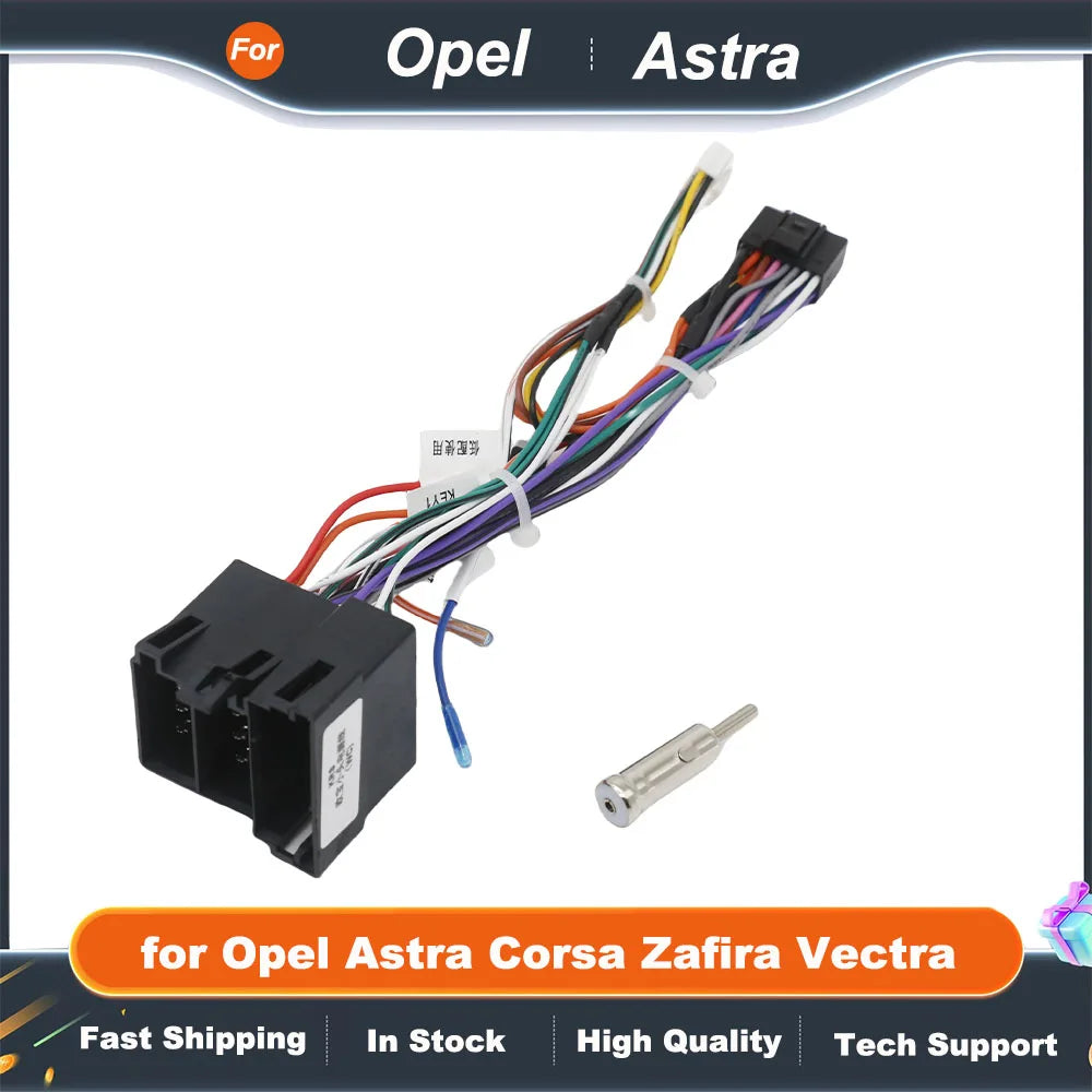 Radio ISO Wiring Harness CAN Bus Decoder 16 Pin Connector Car Android Cable Adapter for Opel Astra Corsa Zafira Vectra