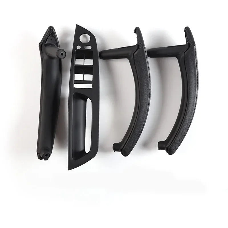 LHD Upgraded Interior Door Handle with Leather Cover Assembly Full Set For BMW X5 X6 E70 E71 E72 2007-2014