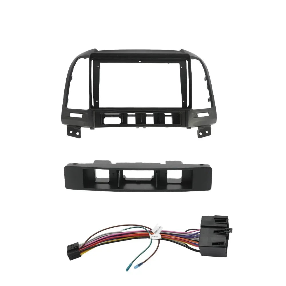 9 inch Car Radio Frame Fascia For Hyundai Santa Fe 2 006-01 DVD Trim Panel Dashboard Mount Kit  Din Installation Stereo