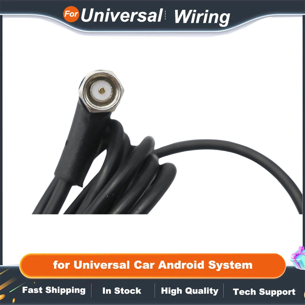 16 Pin Wiring Harness Set USB Adapter GPS Antenna Mic Video CVBS Audio Aux RCA Wifi Cable for Universal Car Android System